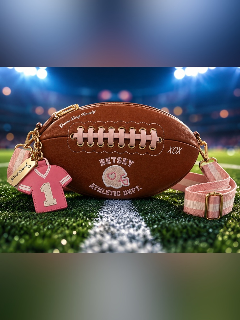 Betsey Johnson XOTOSS2 Game Day Football Crossbody